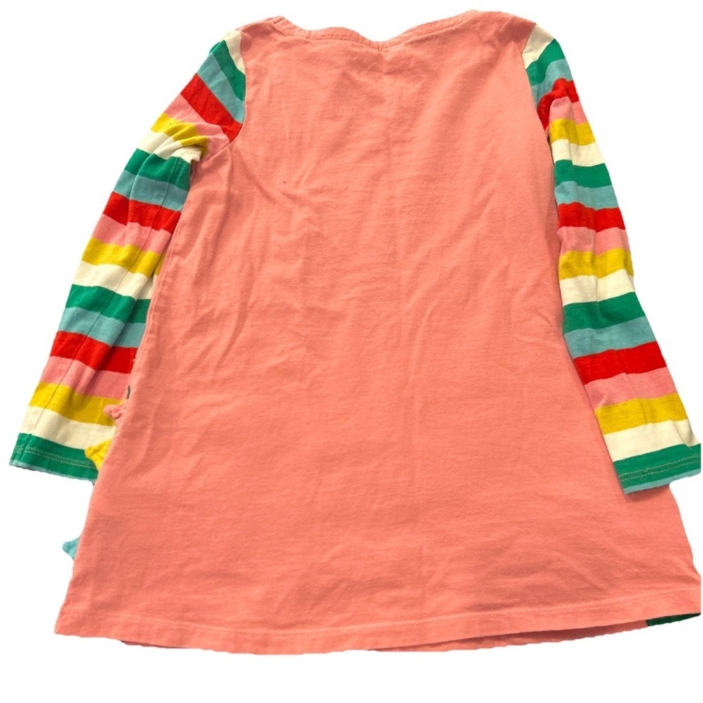 Girls Dino Tunic with Rainbow Striped Sleeves - Picture 2 of 3